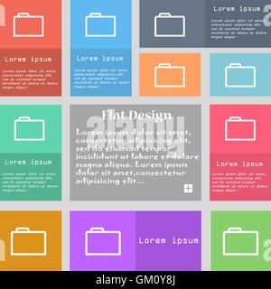 Folder icon  sign. Set of multicolored buttons with space for text. Vector Stock Vector