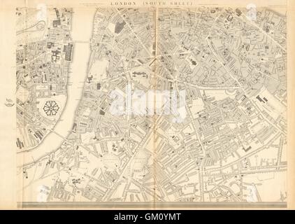 'CASSELLS LONDON S. Southwark Bermondsey Lambeth Westminster. WELLER, 1863 map Stock Photo