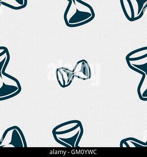 hourglass icon sign. Seamless pattern with geometric texture. Vector Stock Vector