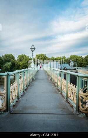 Richmond Lock and Footbridge is a lock and pedestrian bridge on the River Thames in London, UK Stock Photo