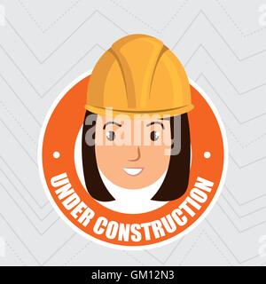 under construction worker website Stock Vector