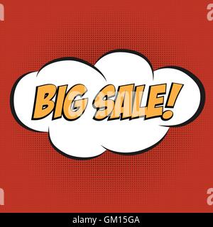 Speech Bubble in Pop-Art Style, with message " BIG SALE" Stock Vector