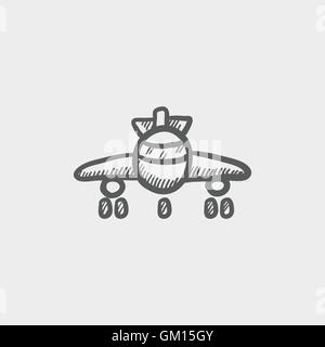 Airplane sketch icon Stock Vector