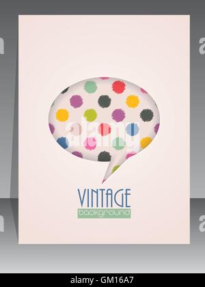 Cool vintage scrapbook cover with speech bubble Stock Vector