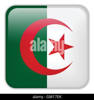 Algeria Flag Smartphone Application Square Buttons Stock Vector