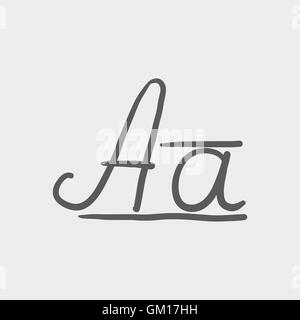 Cursive letter a sketch icon Stock Vector