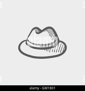 Classic hat sketch icon Stock Vector