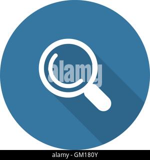 Search Icon. Flat Design. Long Shadow. Stock Vector