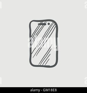 Mobile phone sketch icon Stock Vector