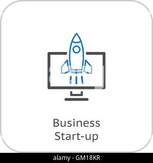 Business Start-up Icon. Business Concept. Flat Design. Stock Vector