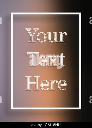 Blur text frame violet black and orange background Stock Vector