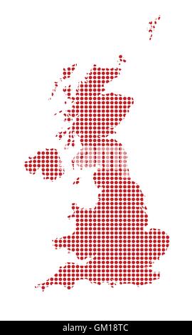 U.K. and Northern Ireland Dot Map Silhouette Stock Vector