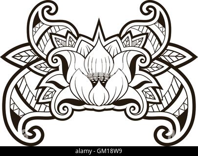 Lotus Tattoo vector Stock Vector