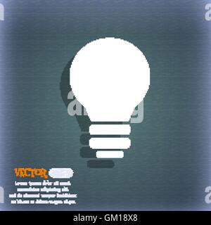 Green light bulb, flat icon. Electric lamp with rays and sprout