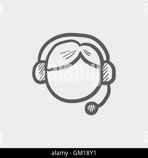 Customer service sketch icon Stock Vector