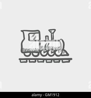 Railroad train sketch icon Stock Vector