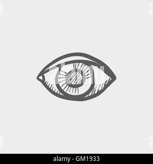 Eye sketch icon Stock Vector