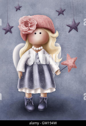 Illustration of a little angel girl Stock Photo