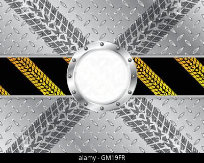 Industrial background with tire treads and white space Stock Vector