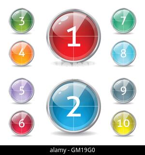 Cool shiny buttons with countdown Stock Vector