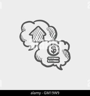 Housing bank finance sketch icon Stock Vector