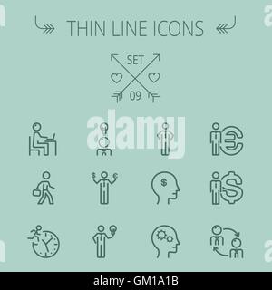 Business thin line icon set Stock Vector