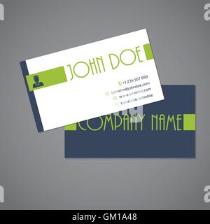 Simplistic two sided business card Stock Vector
