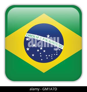 Brazil Flag Smartphone Application Square Buttons Stock Vector