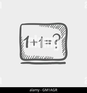 Numbers on the blackboard sketch icon Stock Vector
