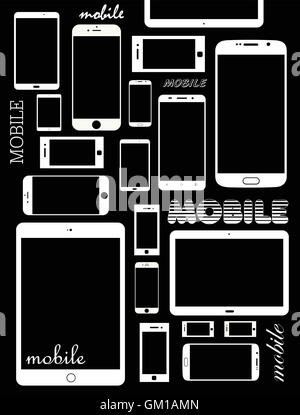 Mobile phone and tablet Stock Vector