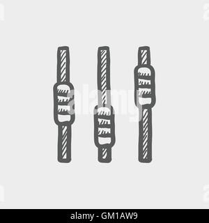 Sliders or faders control board sketch icon Stock Vector