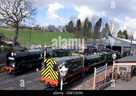 Railway sidings at Bridgnorth Railway Station, Bridgnorth, Shropshire, England, UK Stock Photo