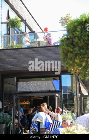 The trendy Lighterman gastro pub on Granary Square, Kings Cross, London NC1, England, UK Stock Photo