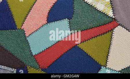 Colorful crazy quilt pattern for upholstery Stock Photo
