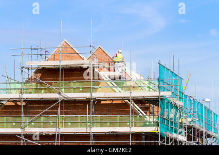 New Build development houses nearing completion in Buckshaw Village, near Chorley, Lancashire, UK. Stock Photo