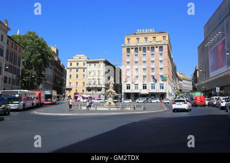 Bernini's Fontana del Tritone in Piazza Barberini Stock Photo