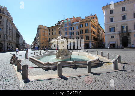 Bernini's Fontana del Tritone in Piazza Barberini Stock Photo