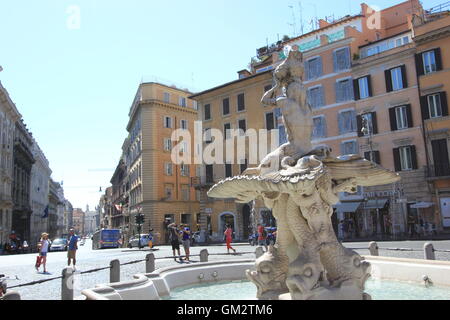 Bernini's Fontana del Tritone in Piazza Barberini Stock Photo