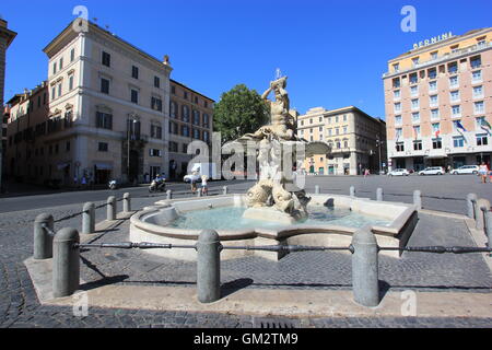 Bernini's Fontana del Tritone in Piazza Barberini Stock Photo