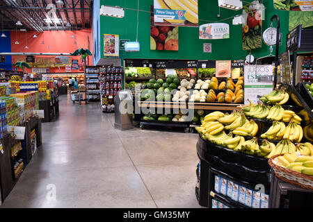 Superama Grocery store now called Walmart Express in Acapulco, Mexico. One can order online and have things delivered. Stock Photo