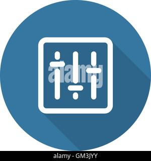 Power Slider Icon. Flat Design. Long Shadow. Stock Vector