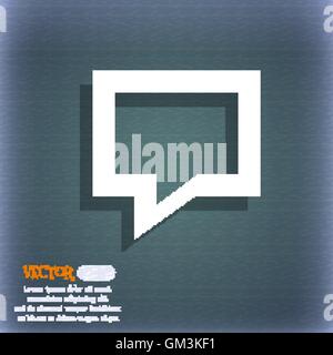 Speech bubble, Think cloud  icon symbol on the blue-green abstract background with shadow and space for your text. Vector Stock Vector