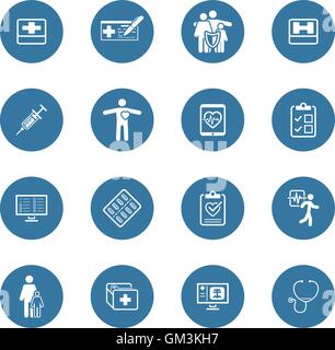 Medical & Health Care Icons Set. Flat Design. Stock Vector