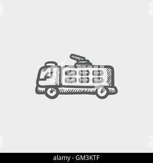 Fire truck sketch icon Stock Vector