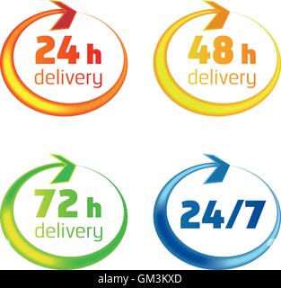 Around the clock delivery vector icons Stock Vector