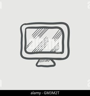 Monitor sketch icon Stock Vector