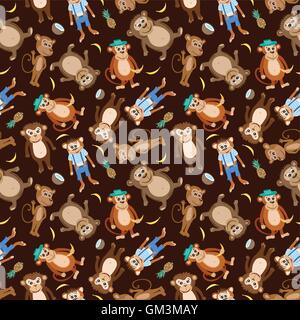 Vector Smiling Monkey Texture Stock Vector