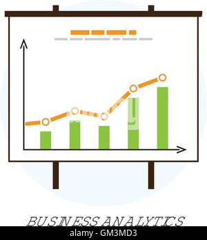 Flat Colored Statistics and Analytics Icon. Stock Vector