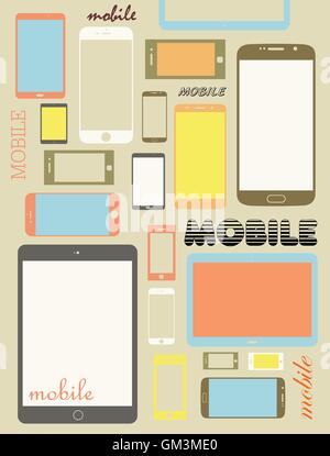 Mobile phone and tablet Stock Vector