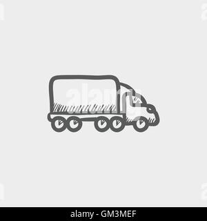 Delivery car sketch icon Stock Vector